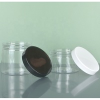 Emballage cosmétique alimentaire en gros, pot en plastique PET transparent pour crème cosmétique de 250 ml, 300 ml, 400 ml, 450 ml, 500 ml avec couvercle blanc ou noir