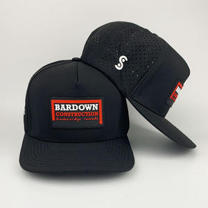 قبعات بيسبول مهيكلة من مادة PVC المطاطية للترويج التجاري، قبعات مقاومة للماء مع ثقوب مقطوعة بالليزر، قبعة سناب باك - Product Image 3