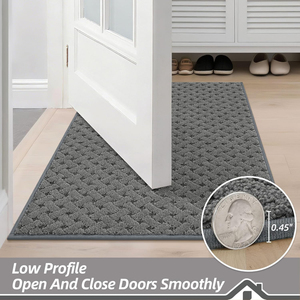 Tapis d'entrée lavables antidérapants, résistants aux taches, aspect tissé, absorbants, pour portes avant et arrière - Product Image 4