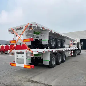 New Semi Trailer 40FT Container Chassis Second Hand Flat Bed Flatbed Tri-Axle Trailer For Truck Container Use