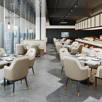 Ensemble table et chaises en marbre de luxe personnalisé mobilier de banquette de restaurant canapé pour café