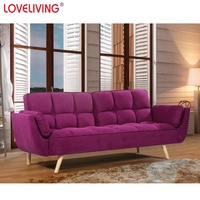 Canapé-lit convertible moderne en tissu 3 places style américain pour salon, avec oreiller – Vente en gros