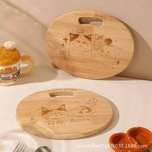 Plateau ovale en bois Yuanjin Zhumu, couleur naturelle, bois massif, pour servir fruits, légumes, pain, pâtisseries - Product Image 3