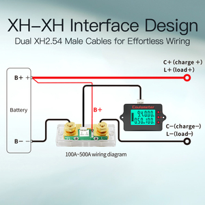 PZEM-037XH 100A Medidor de Batería de Vehículos y Hogares Peacefair de Cobre, Probador de Carga y Descarga, Medidor de Capacidad con Interfaz XH L18 - Product Image 5