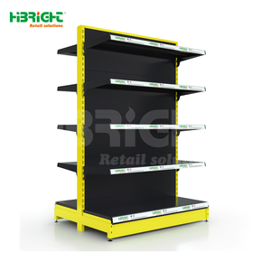 Commercial <b>Metal</b> Perforated Back Panel Supermarket Shelf Wall Mounted Retail Store Display Rack with Hooks - Product Image 2