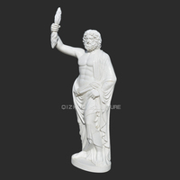 Décor de jardin extérieur grandeur nature pierre naturelle homme nu dieu grec Figure Sculpture marbre blanc Statue de Zeus