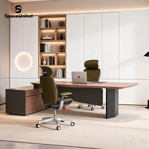Meubles de bureau SpaceUnited Chine, comptoir en bois grainé, bureau de direction moderne - Product Image 3