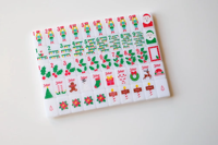 Mintgrünes Weihnachts-Mahjong-Set mit 166 Spielsteinen aus Melamin, Matcha-Grün Nussknacker-Design, Luxuriöses Feiertagsgeschenkset