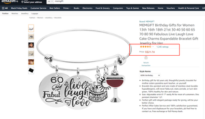 Regali di compleanno per donna <span class=keywords><strong>13</strong></span> ° 16 ° 18 ° 21 ° 30 40 50 60 65 70 80 90 favoloso dal vivo risata amore torta Charms braccialetto espandibile - Product Image 4