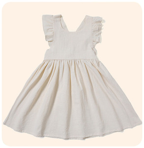Abito estivo casual da bambina, modello principessa in cotone con volant, classe A, alta qualità, per bambini. - Product Image 6