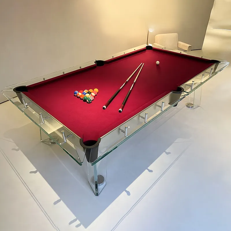 Mesa de billar personalizable americana estándar negro ocho juego completo mesa de billar interior Clubhouse Hall entretenimiento mesa de billar de cristal