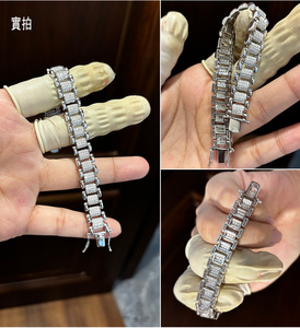 Bracelet de luxe en argent sterling 925 avec moissanite VVS D Dolor, sans ternissement, style Europe Dubaï, pour hommes et femmes, vente en gros - Product Image 3
