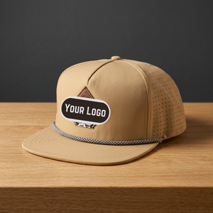 หมวกแก๊ป Snapback 6 แผง ปักโลโก้ได้ ระบายอากาศได้ดี ปีกแบน ทรงลำลอง ใส่ได้ทั้งชายหญิง ขนาดผู้ใหญ่ หมวกกอล์ฟ เจาะรูด้วยเลเซอร์ พร้อมเชือก - Product Image 1