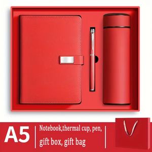 Luxury Customizable A5 <b>Notebook</b> Gift <b>Set</b> PU Leather Business Companion with 304 Stainless Steel Thermal Mug <b>and</b> <b>Pen</b> - Product Image 3