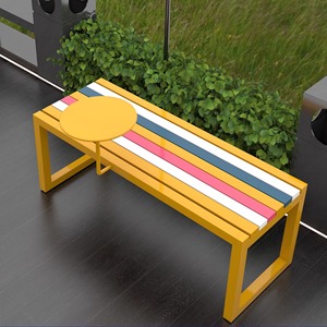 <span class=keywords><strong>Panca</strong></span> Moderna Anticorrosione in Ferro per Esterni, Sgabello Lungo <span class=keywords><strong>con</strong></span> Schienale per Parchi, Centri Commerciali, Giardini, Ospedali, Ergonomica per il Relax - Product Image 5