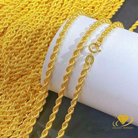 Chaîne torsadée en or pur Au750 18 carats, bijoux en or 9k 10k 14k 18k 24k, chaîne en or torsadée de 1,08 mm à 6 mm, vente en gros
