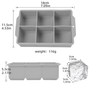 8 cavità gigante 2 pollici cubo quadrato in Silicone vassoio grande Bandeja De Hielo stampo per cocktail Bourbon gelataio strumento - Product Image 3