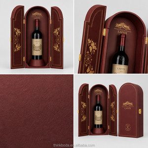 Coffret à <span class=keywords><strong>vin</strong></span> de luxe à double porte cintrée, design à toit bombé, estampage doré complexe, base sur pied personnalisée, étui à spiritueux - Product Image 3