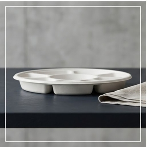 Barquettes à neuf compartiments compostables écologiques jetables en bagasse de canne à sucre pour la restauration et les événements - Product Image 2