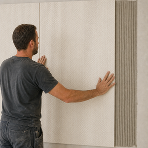 Pannello Murale Effetto Rattan Beige Bianco in Pietra Morbida 600 X 1200 mm per Pareti di Caffetterie e Rivestimenti Interni - Product Image 2