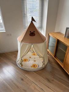 Miel Infantile Coton Tissu Camping En Plein Air <span class=keywords><strong>Tente</strong></span> avec Rideau Enfants <span class=keywords><strong>Tente</strong></span> Intérieur Yourte Indien <span class=keywords><strong>Tipi</strong></span> Pop Up Playhouse pour Bébé - Product Image 6