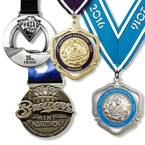 ميدالية جوائز Tae Kwon Do المعدنية ميدالية شيف دارت سان بنديكت ميدالية الجمباز الكبيرة لرياضة كرة الطائرة الإيقاعية مع حبل رباط