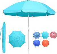 Parasol de plage et de terrasse pliable avec logo personnalisé, robuste, avec ancre de sable, promotionnel pour l'extérieur