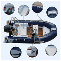Bateau gonflable de nervure de la Chine de Haohai à vendre le type électrique stable et léger de yacht de sport d'aviron de patrouille de pédale de fibre de verre