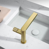 HLK nouveau robinet de lavabo en céramique rotatif à une poignée en laiton moderne monté sur le pont