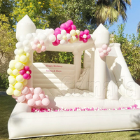 Château gonflable blanc, grand château blanc, mini combo avec toboggan pour fêtes d'adultes