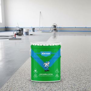 KINTOP Self-leveling Polyurea Colored Sand Floor Coating for Cement Floor <b>Roller</b>/Spray Application Liquid Marble Effect - Product Image 6