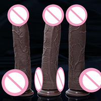 Delove Énorme Pénis Noir Masturbateurs Sex Toy Produit Adulte Femme Liquide Silicone Caoutchouc Dick Réaliste Gros Gode pour Femmes Hommes