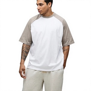 T-shirt Homme Oversize à Épaules Tombantes, Blocs de Couleurs, Manches Raglan, 100% Coton, 240 GSM, Respirant, Écologique, Vente en Gros OEM de Haute Qualité - Product Image 2