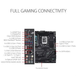 Carte mère LGA1851 pour <span class=keywords><strong>ROG</strong></span> STRIX Z890-F GAMING WIFI Intel Z890 DDR5 AI, processeurs Core Ultra non-ECC - Product Image 3