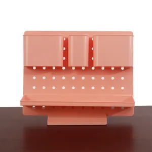 Wholesale school modular pink cute aesthetic plastic 2023 office stationary set storage desk shelf organizer