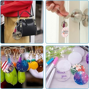5cm * 0.3cm Vòng Acrylic Keychain trống Acrylic vòng tròn rõ ràng Đĩa trang trí trống Keychain với lỗ cho Vinyl DIY Keychain - Product Image 4