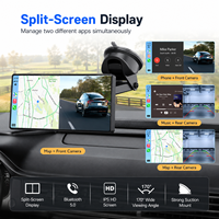 Pantalla Carplay de 10.26 Pulgadas para Automóvil, Cámara de Tablero 4K, Tableta Portátil para Apple y Android, Control por Voz y Táctil, Navegación GPS, Radio Estéreo