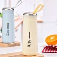 Vente en gros 2023 nouvelle belle doublure en verre bouteille d'eau créative Simple grand magasin bouteille d'étudiant cadeau publicitaire bouteille thermos
