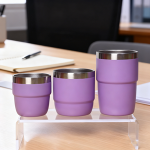 Nuevas Tazas de Café Apilables de Acero Inoxidable Aisladas al Vacío de 8oz para Espresso y Agua, Ideales para Camping y Oficina - Modelo 2026 - Product Image 1