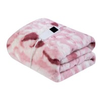 Manta Eléctrica de Franela de Doble Cara, Acogedora, con 10 Niveles de Calor, Apagado Automático, Control Remoto Desmontable para Sofá Cama