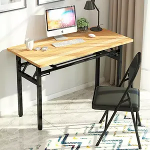 상업 가구 회의실 사용 컴퓨터 접이식 책상 사각형 금속 프레임 접이식 테이블