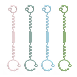 Correas de seguridad de juguete, correas de seguridad de juguete para bebés, Clips de chupete de silicona, correas de copa estirables ajustables para cochecitos - Product Image 5