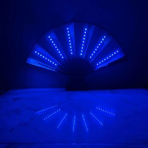 Éventail lumineux LED de 10 pouces pour les clubs, éventail pliable pour l'ambiance des bars, accessoire de boîte de nuit pour les célébrités d'Internet, éventail en soie - Product Image 3