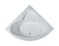 Baignoire d'angle gain de place la plus vendue, directement de l'usine, design quart de cercle en acrylique blanc pour installation encastrée ODM OEM