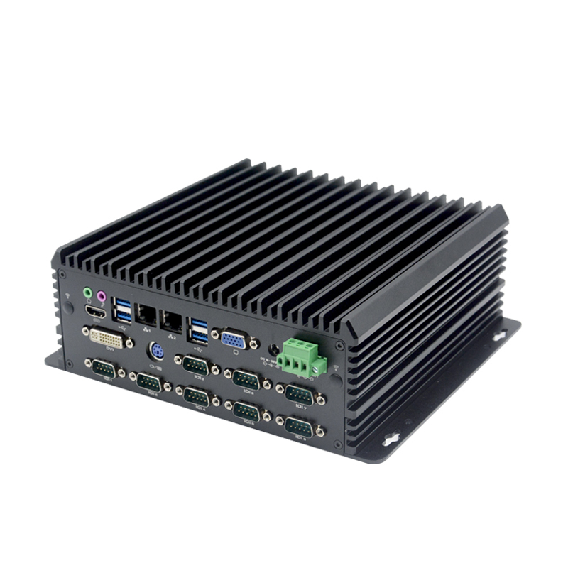 Industrial Computer Case Desktop Black Status Dimensions Chassis All aluminum alloy material Fanless Embedded pc with 7USB 10COM