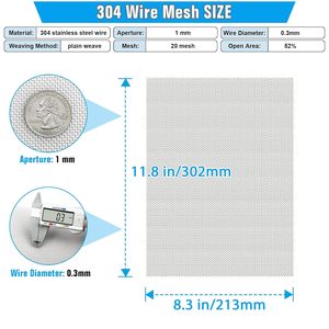 Valchoose Stainless Steel <b>Wire</b> <b>Mesh</b> 8 Pack 8.3x11.8 Inch 20 <b>Mesh</b> Bendable Non Rusting Rectangular Silver Weave Metal <b>Mesh</b> - Product Image 5