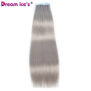 DREAM.ICE'S High Quality European Double Drawn Human Hair Tape in Hair extension Natural Remy Tape Hair Extensions