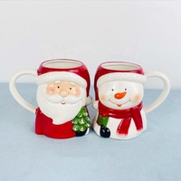 Mug de Noël en céramique personnalisé et peint à la main avec poignée, idéal pour la table de Noël