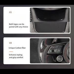 Botones de inicio personalizados <span class=keywords><strong>Volante</strong></span> de cuero de fibra de carbono para <span class=keywords><strong>Audi</strong></span> B8 S4 A3 A5 A6 A6L <span class=keywords><strong>A4</strong></span> Q7 TT RS4 RS5 A4L C8 Q5 S5 B9 actualizado - Product Image 5