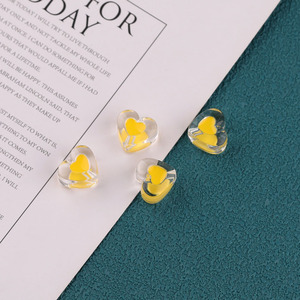 Perles acryliques transparentes en forme de cœur pour la fabrication de bijoux, accessoires de bricolage, printemps 2024, origine Yiwu - Product Image 5